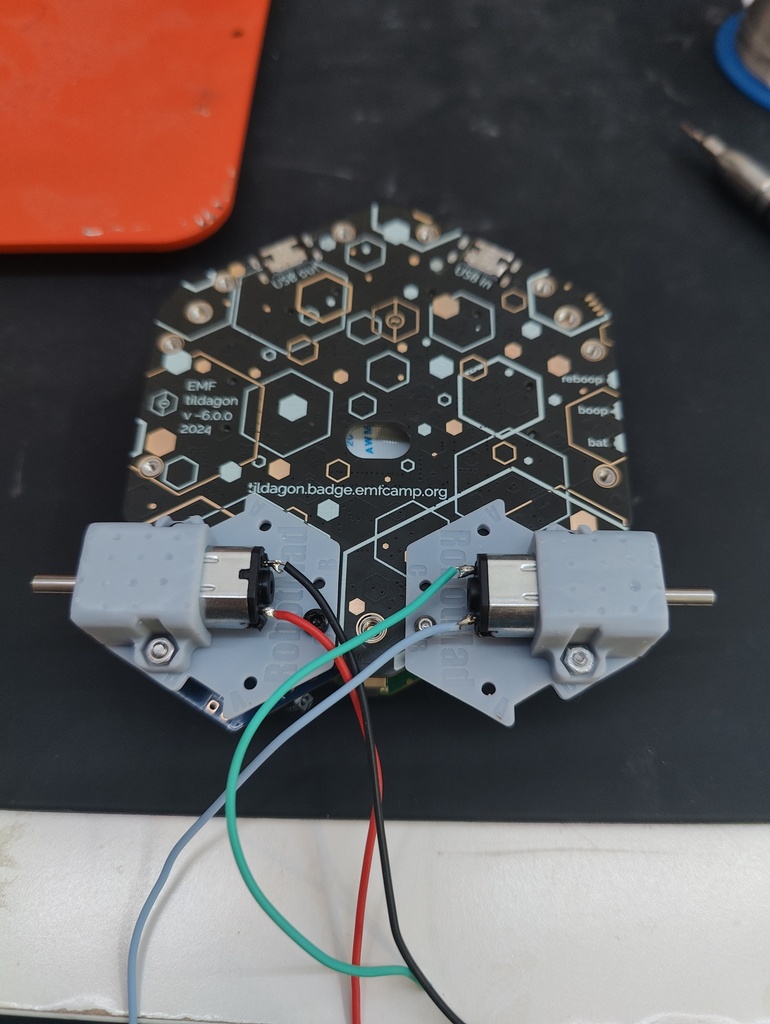 BadgeBot motor mounting